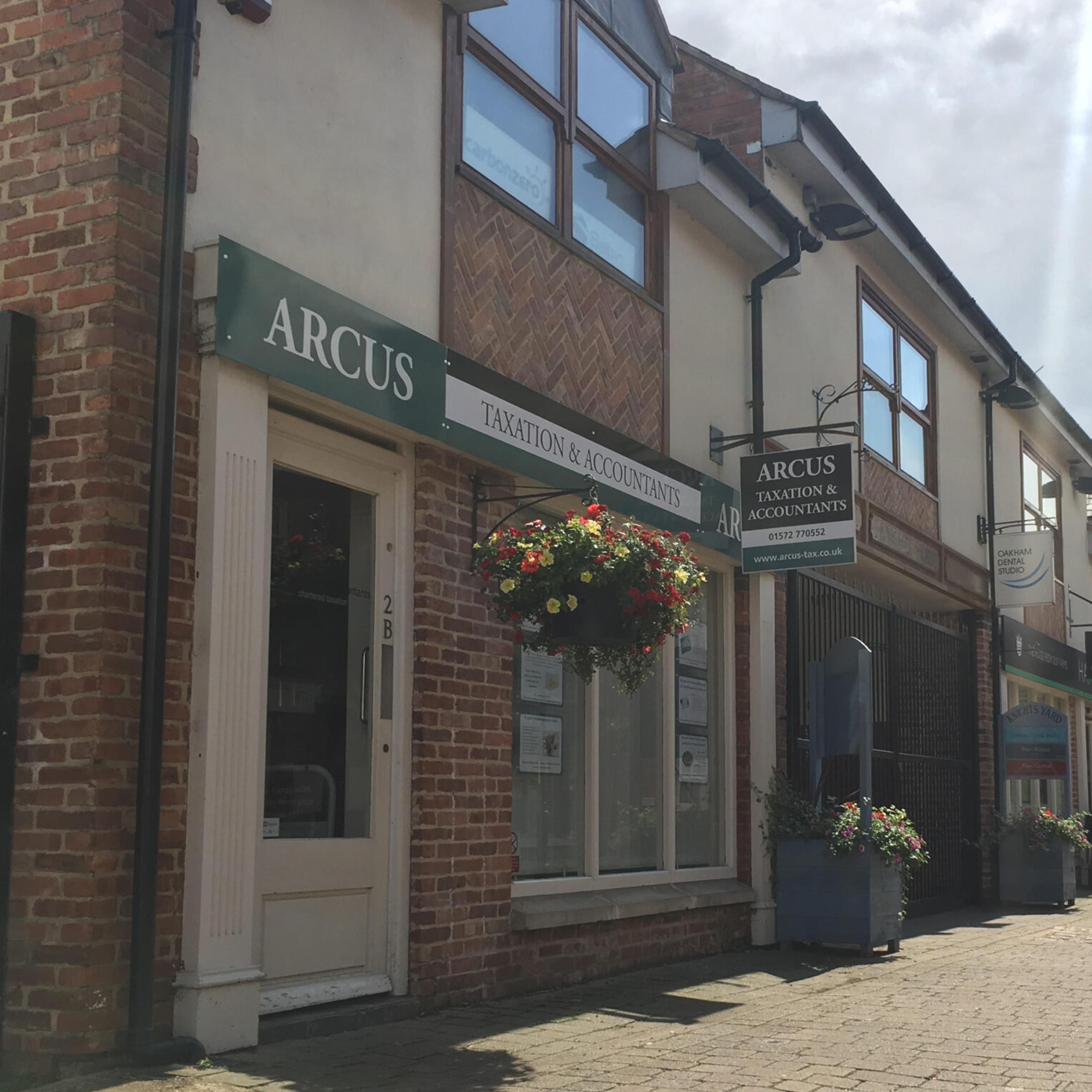 Outside the Arcus office in Oakham, Rutland